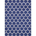 Rug Unique Loom Trellis Navy Blue Rectangular 8' 0 x 11' 0