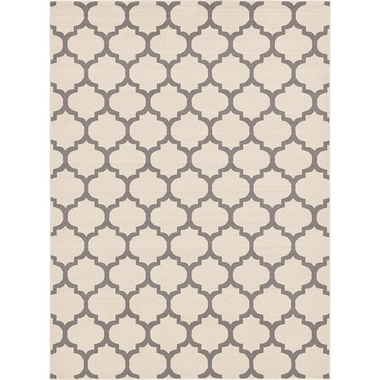 Rug Unique Loom Trellis Beige/Gray Rectangular 8' 0 x 11' 0