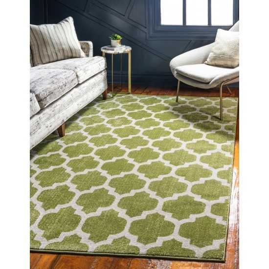 Rug Unique Loom Trellis Green Rectangular 8' 0 x 10' 0