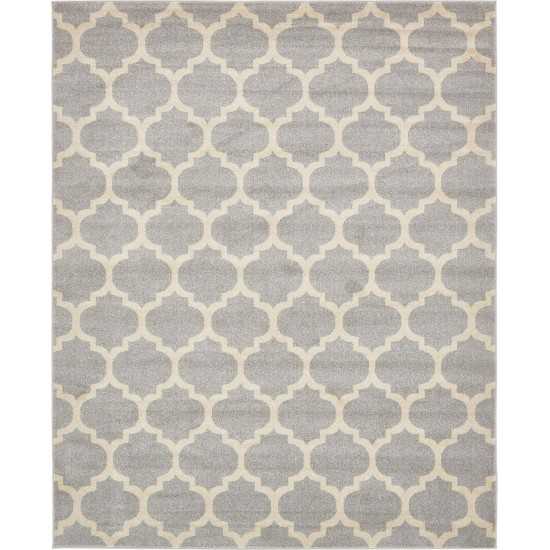 Rug Unique Loom Trellis Light Gray Rectangular 8' 0 x 10' 0