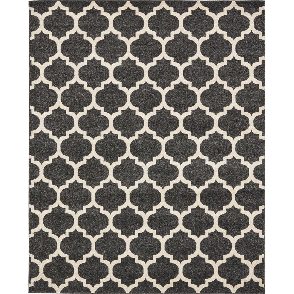 Rug Unique Loom Trellis Black Rectangular 8' 0 x 10' 0 Rug Unique Loom Trellis Black Rectangular 8' 0 x 10' 0
