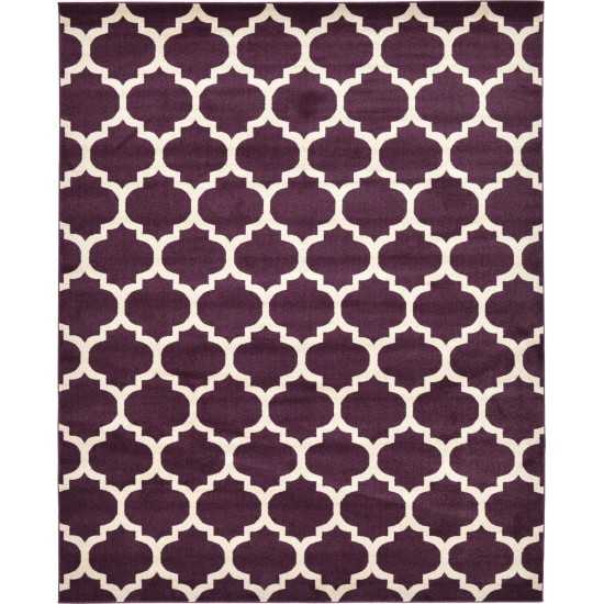 Rug Unique Loom Trellis Dark Purple Rectangular 8' 0 x 10' 0