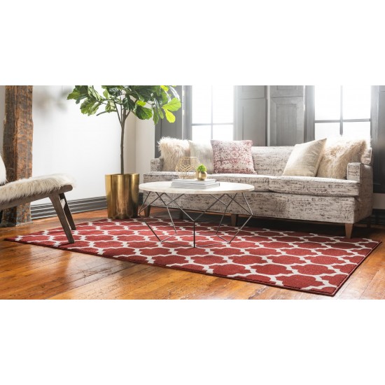 Rug Unique Loom Trellis Red Rectangular 8' 0 x 10' 0