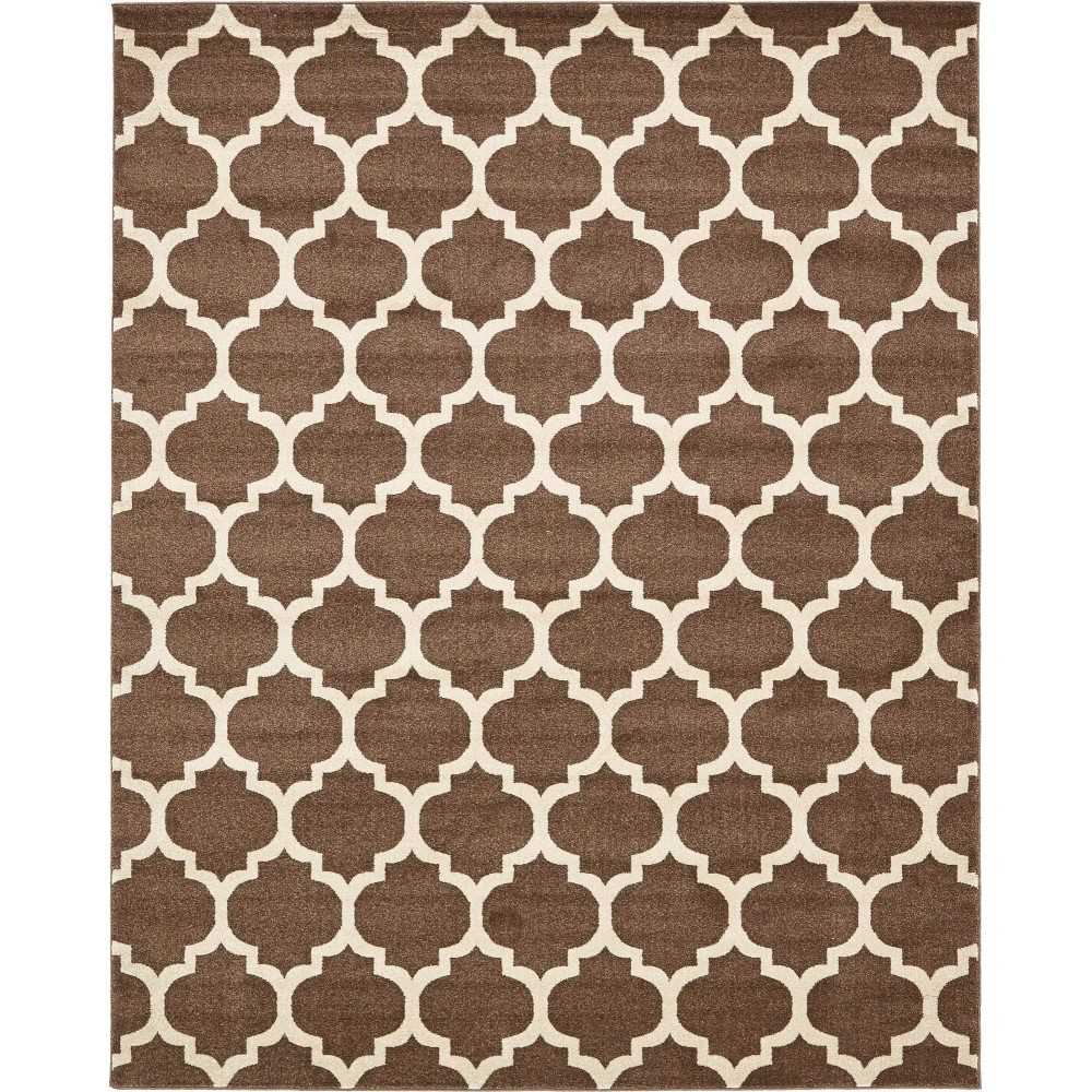 Rug Unique Loom Trellis Brown/Beige Rectangular 8' 0 x 10' 0