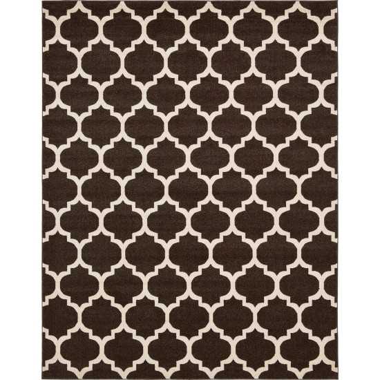 Rug Unique Loom Trellis Dark Brown/Beige Rectangular 8' 0 x 10' 0