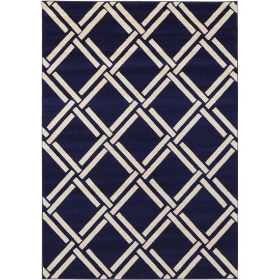 Rug Unique Loom Trellis Navy Blue Rectangular 7' 0 x 10' 0