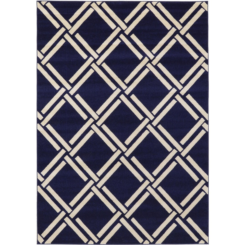 Rug Unique Loom Trellis Navy Blue Rectangular 7' 0 x 10' 0 Rug Unique Loom Trellis Navy Blue Rectangular 7' 0 x 10' 0