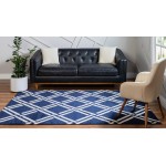 Rug Unique Loom Trellis Navy Blue Rectangular 7' 0 x 10' 0