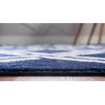 Rug Unique Loom Trellis Navy Blue Rectangular 7' 0 x 10' 0