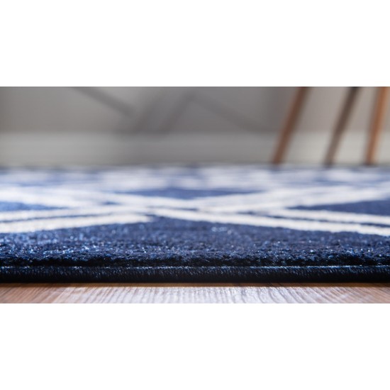 Rug Unique Loom Trellis Navy Blue Rectangular 7' 0 x 10' 0