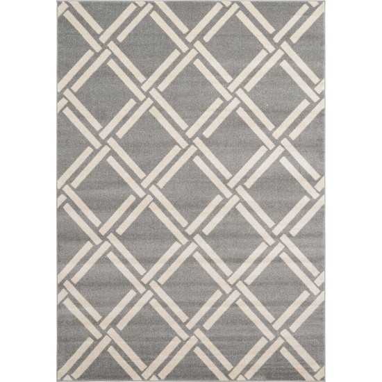 Rug Unique Loom Trellis Gray Rectangular 7' 0 x 10' 0