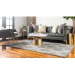 Rug Unique Loom Trellis Gray Rectangular 7' 0 x 10' 0