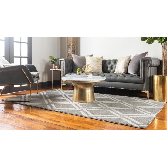 Rug Unique Loom Trellis Gray Rectangular 7' 0 x 10' 0