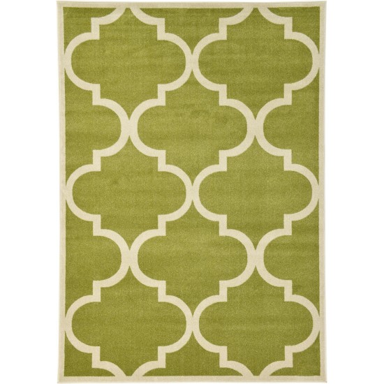 Rug Unique Loom Trellis Green Rectangular 7' 0 x 10' 0