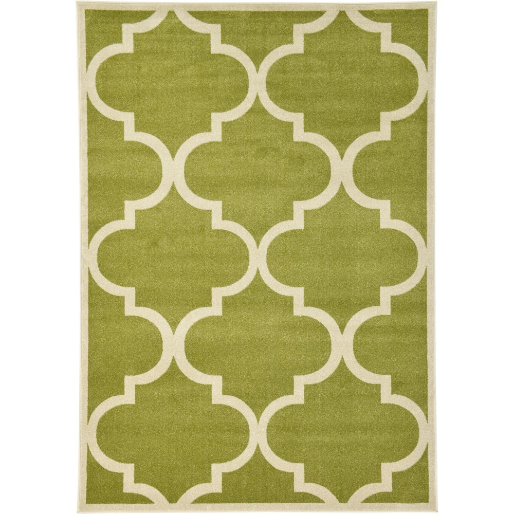 Rug Unique Loom Trellis Green Rectangular 7' 0 x 10' 0