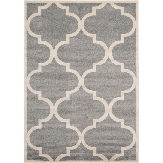 Rug Unique Loom Trellis Gray Rectangular 7' 0 x 10' 0