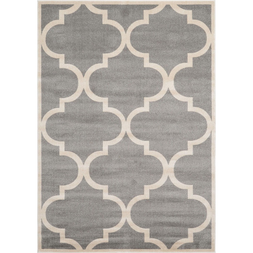 Rug Unique Loom Trellis Gray Rectangular 7' 0 x 10' 0 Rug Unique Loom Trellis Gray Rectangular 7' 0 x 10' 0