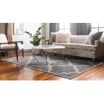 Rug Unique Loom Trellis Gray Rectangular 7' 0 x 10' 0