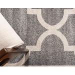 Rug Unique Loom Trellis Gray Rectangular 7' 0 x 10' 0