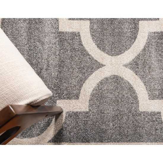 Rug Unique Loom Trellis Gray Rectangular 7' 0 x 10' 0