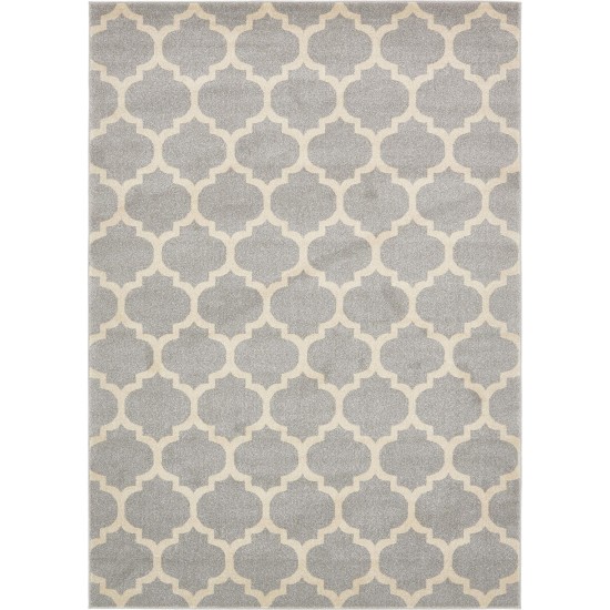 Rug Unique Loom Trellis Light Gray Rectangular 7' 0 x 10' 0