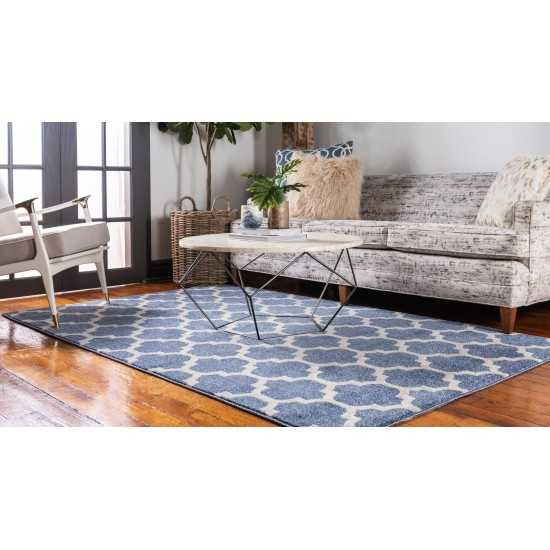 Rug Unique Loom Trellis Blue Rectangular 7' 0 x 10' 0