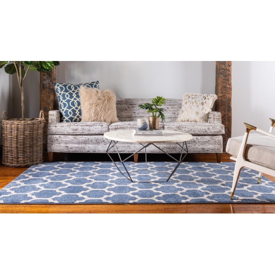 Rug Unique Loom Trellis Blue Rectangular 7' 0 x 10' 0