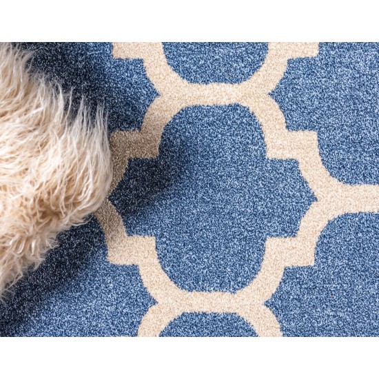 Rug Unique Loom Trellis Blue Rectangular 7' 0 x 10' 0