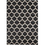 Rug Unique Loom Trellis Black Rectangular 7' 0 x 10' 0