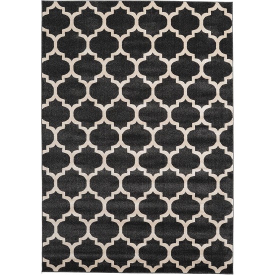 Rug Unique Loom Trellis Black Rectangular 7' 0 x 10' 0