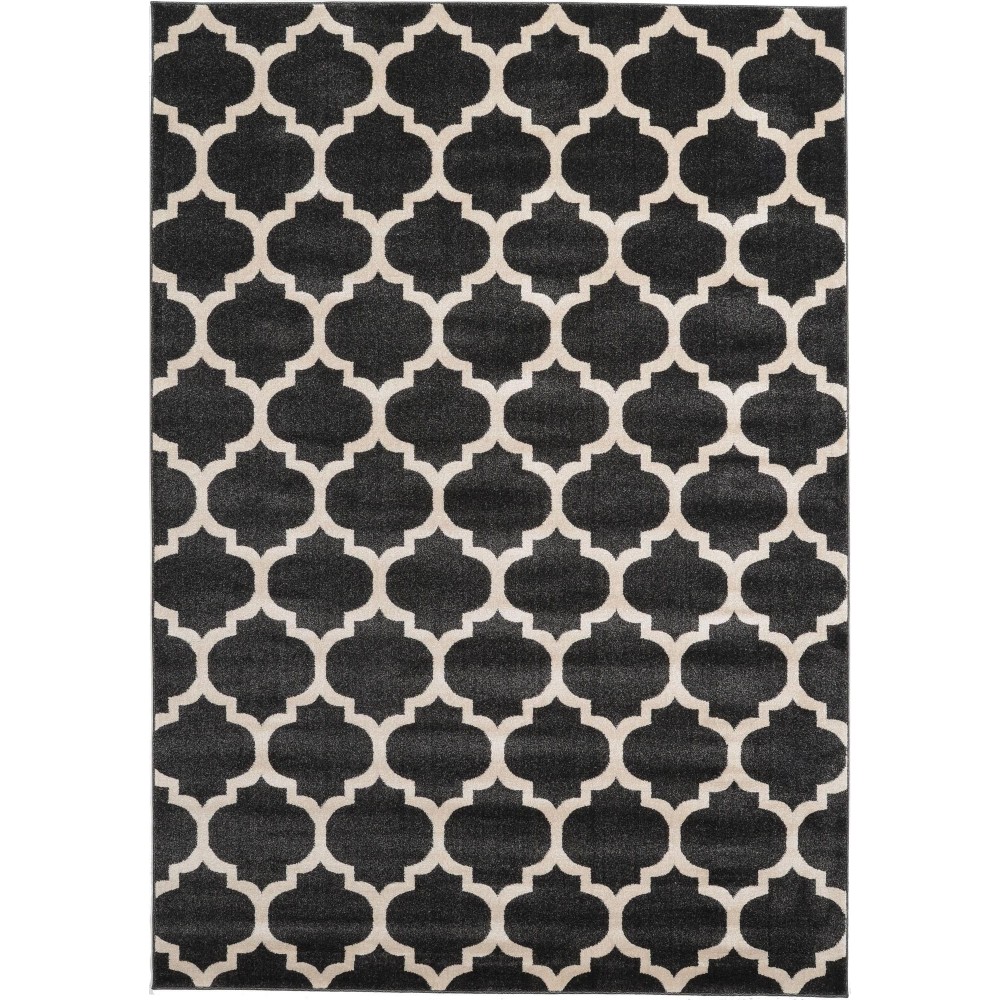 Rug Unique Loom Trellis Black Rectangular 7' 0 x 10' 0 Rug Unique Loom Trellis Black Rectangular 7' 0 x 10' 0