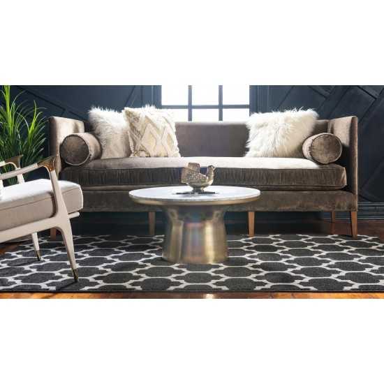 Rug Unique Loom Trellis Black Rectangular 7' 0 x 10' 0