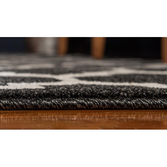 Rug Unique Loom Trellis Black Rectangular 7' 0 x 10' 0