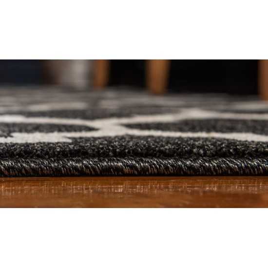 Rug Unique Loom Trellis Black Rectangular 7' 0 x 10' 0