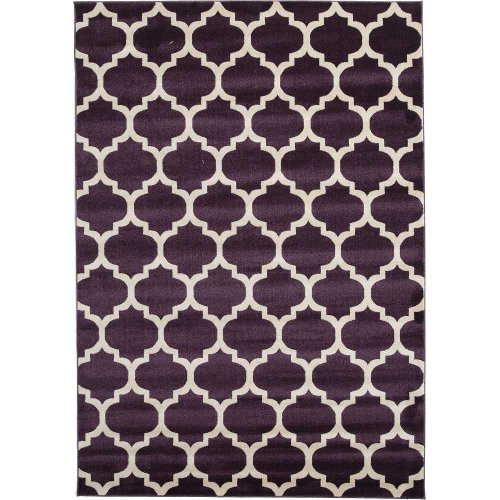 Rug Unique Loom Trellis Dark Purple Rectangular 7' 0 x 10' 0