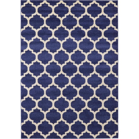 Rug Unique Loom Trellis Navy Blue Rectangular 7' 0 x 10' 0