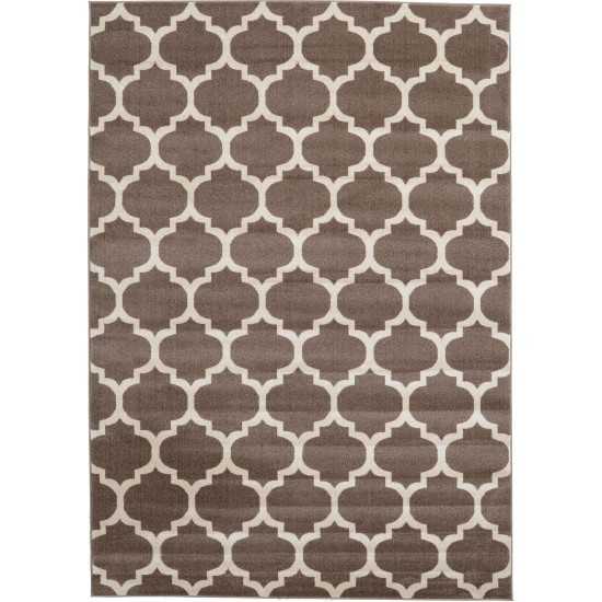 Rug Unique Loom Trellis Brown/Beige Rectangular 7' 0 x 10' 0