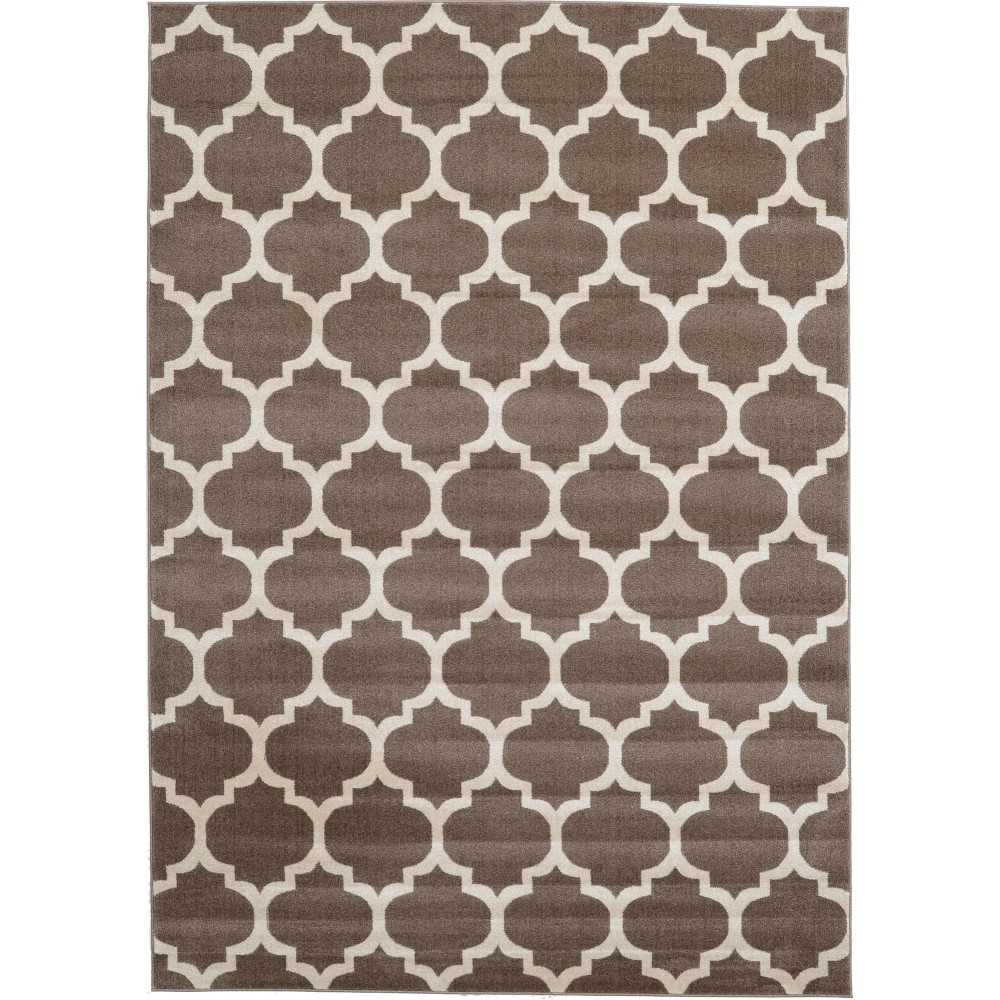 Rug Unique Loom Trellis Brown/Beige Rectangular 7' 0 x 10' 0