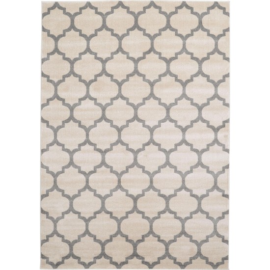 Rug Unique Loom Trellis Beige/Gray Rectangular 7' 0 x 10' 0