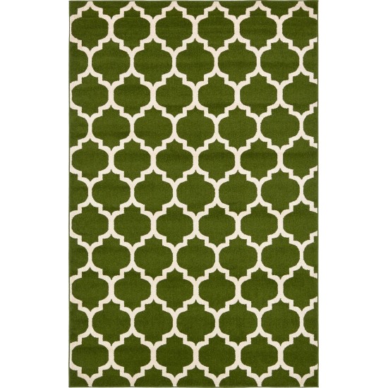 Rug Unique Loom Trellis Dark Green Rectangular 6' 0 x 9' 0