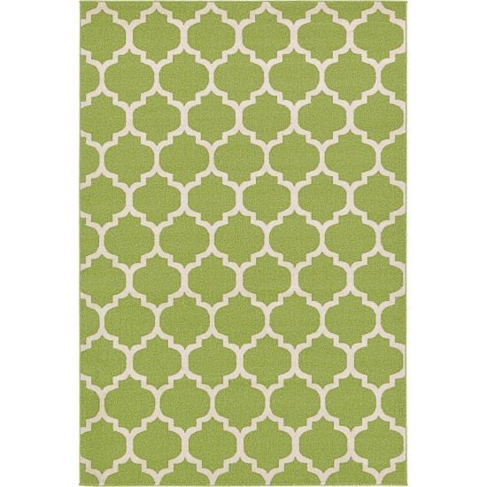 Rug Unique Loom Trellis Green Rectangular 6' 0 x 9' 0