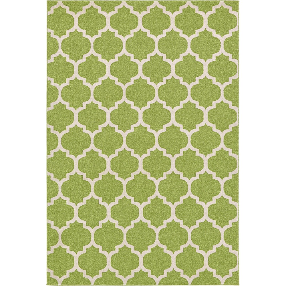 Rug Unique Loom Trellis Green Rectangular 6' 0 x 9' 0