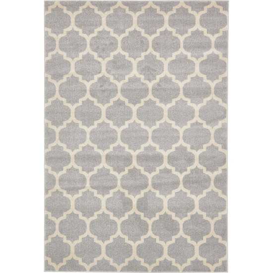 Rug Unique Loom Trellis Light Gray Rectangular 6' 0 x 9' 0