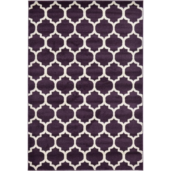 Rug Unique Loom Trellis Dark Purple Rectangular 6' 0 x 9' 0