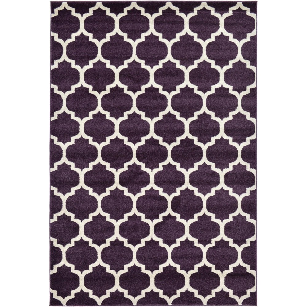Rug Unique Loom Trellis Dark Purple Rectangular 6' 0 x 9' 0 Rug Unique Loom Trellis Dark Purple Rectangular 6' 0 x 9' 0