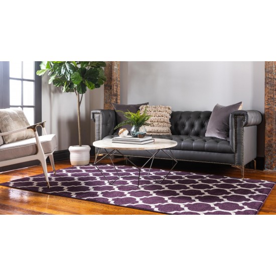 Rug Unique Loom Trellis Dark Purple Rectangular 6' 0 x 9' 0