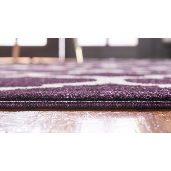 Rug Unique Loom Trellis Dark Purple Rectangular 6' 0 x 9' 0