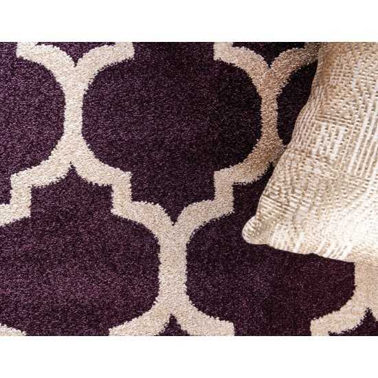 Rug Unique Loom Trellis Dark Purple Rectangular 6' 0 x 9' 0