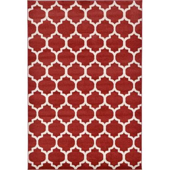 Rug Unique Loom Trellis Red Rectangular 6' 0 x 9' 0