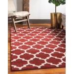 Rug Unique Loom Trellis Red Rectangular 6' 0 x 9' 0